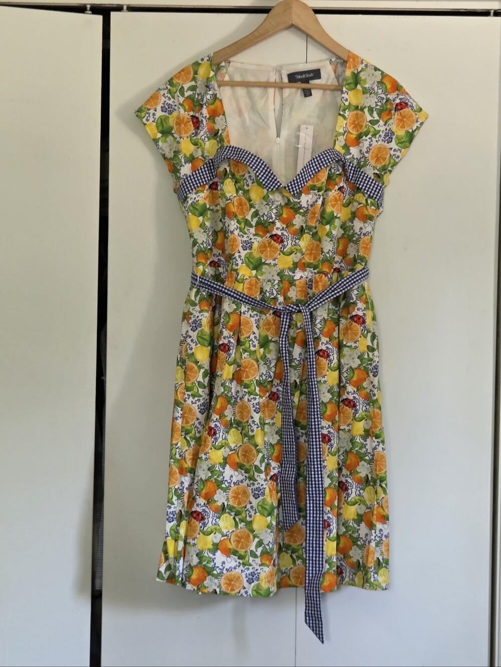 ModCloth Citrus Grove Fit-and-Flare Dress - Yellow & Green